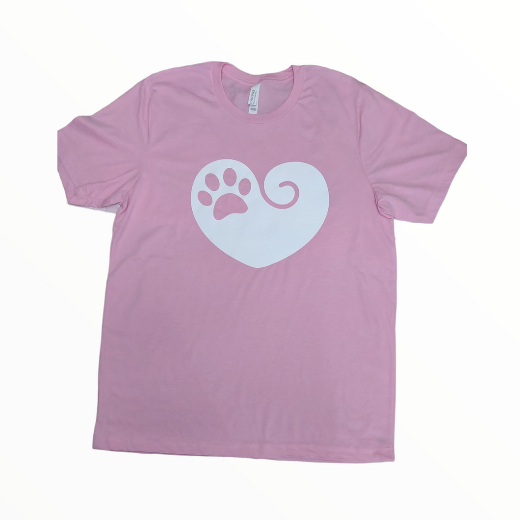 Dog Paw in Heart T-shirt