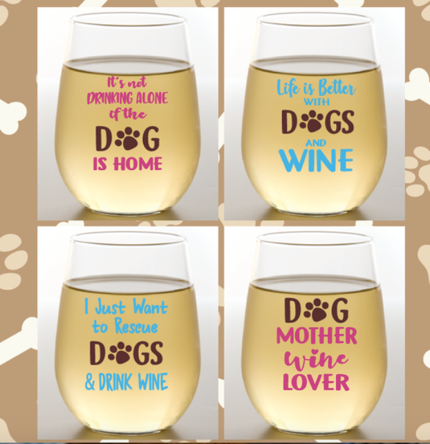 Winey Dogs Wine Glasses