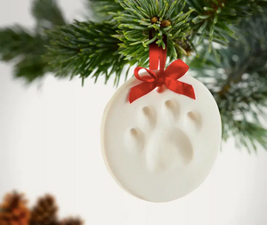 Pet Pawprint Holiday Keepsake Ornament